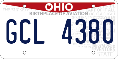 OH license plate GCL4380