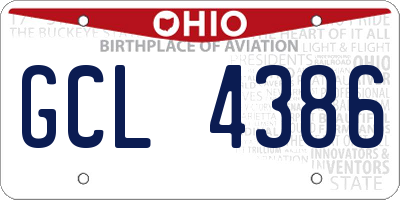 OH license plate GCL4386