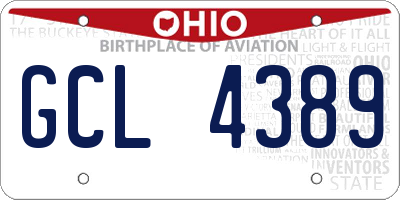 OH license plate GCL4389