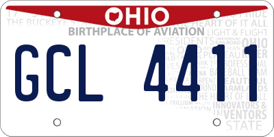 OH license plate GCL4411