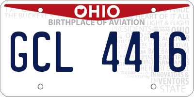 OH license plate GCL4416