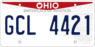 OH license plate GCL4421