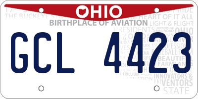OH license plate GCL4423