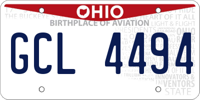 OH license plate GCL4494