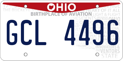 OH license plate GCL4496