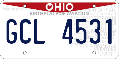 OH license plate GCL4531