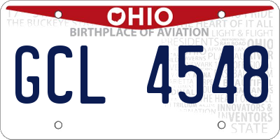 OH license plate GCL4548