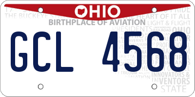 OH license plate GCL4568