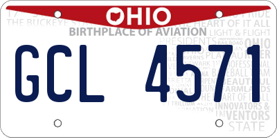 OH license plate GCL4571