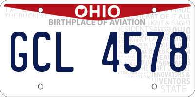 OH license plate GCL4578
