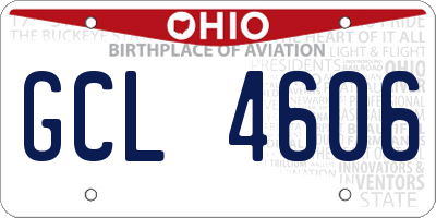 OH license plate GCL4606