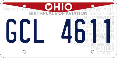 OH license plate GCL4611