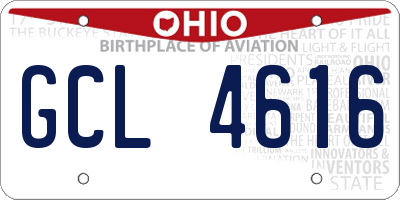 OH license plate GCL4616