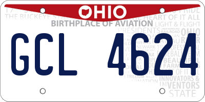 OH license plate GCL4624