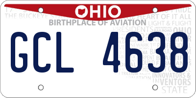 OH license plate GCL4638