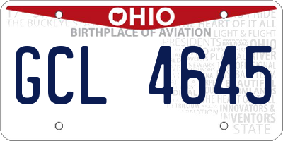 OH license plate GCL4645