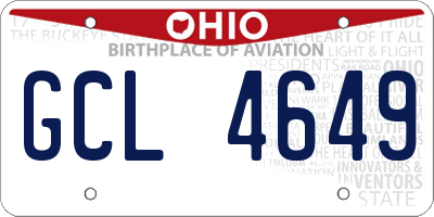 OH license plate GCL4649