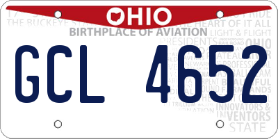 OH license plate GCL4652
