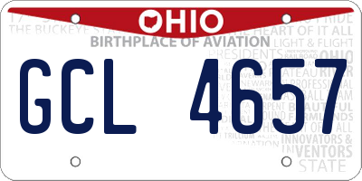 OH license plate GCL4657