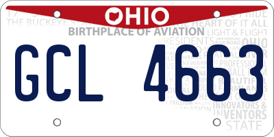 OH license plate GCL4663