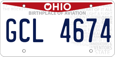OH license plate GCL4674