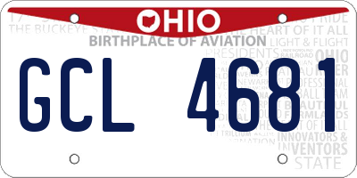 OH license plate GCL4681