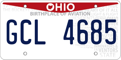 OH license plate GCL4685