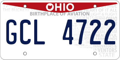 OH license plate GCL4722