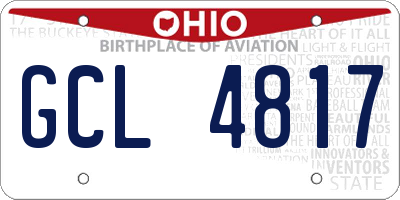 OH license plate GCL4817