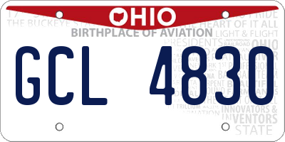 OH license plate GCL4830