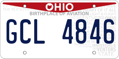 OH license plate GCL4846