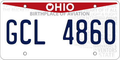 OH license plate GCL4860