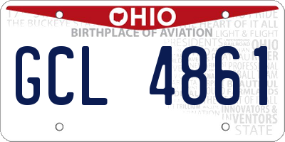 OH license plate GCL4861