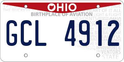 OH license plate GCL4912