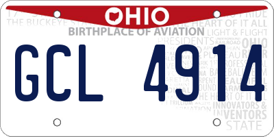 OH license plate GCL4914