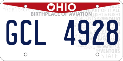 OH license plate GCL4928