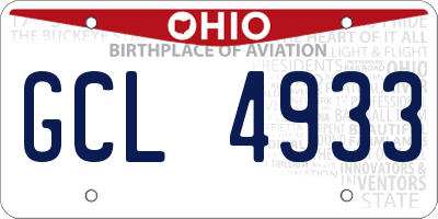 OH license plate GCL4933