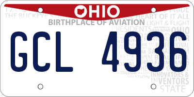 OH license plate GCL4936