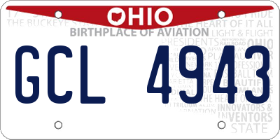 OH license plate GCL4943