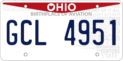 OH license plate GCL4951