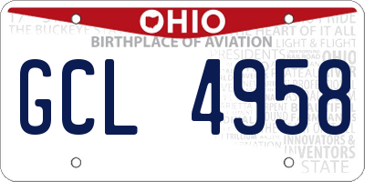 OH license plate GCL4958