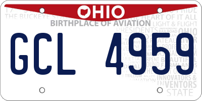 OH license plate GCL4959