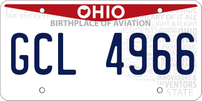 OH license plate GCL4966