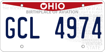 OH license plate GCL4974