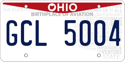 OH license plate GCL5004
