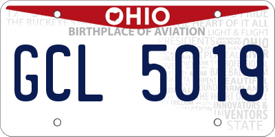 OH license plate GCL5019