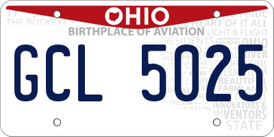OH license plate GCL5025