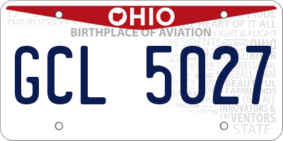 OH license plate GCL5027