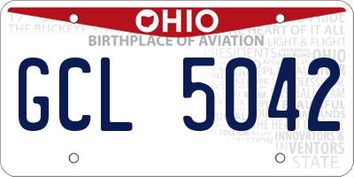 OH license plate GCL5042