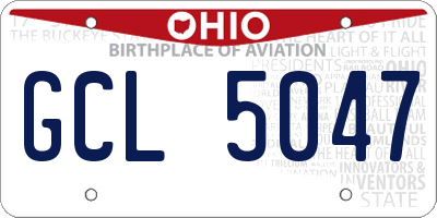 OH license plate GCL5047